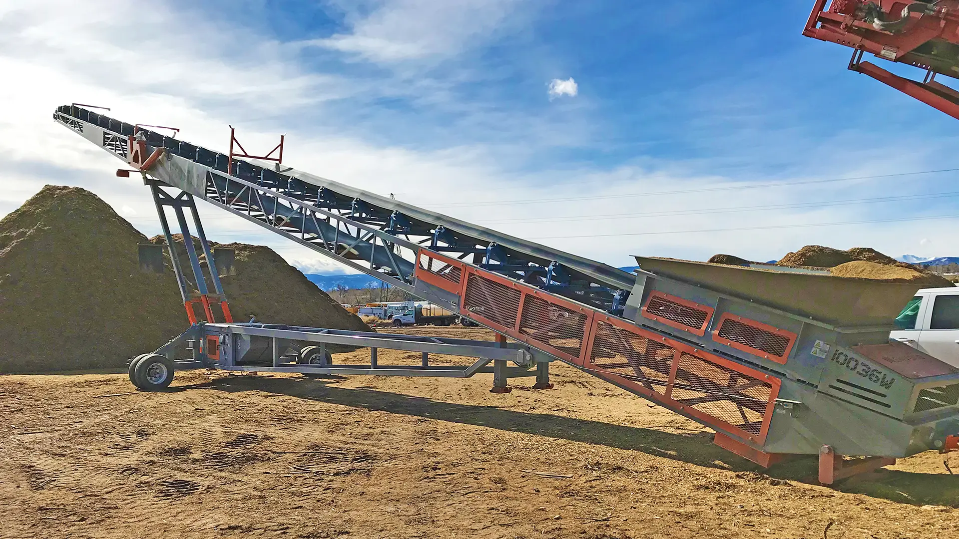 The EcoStack 10036 wheeled stacker can move materials a long way and stack them high.