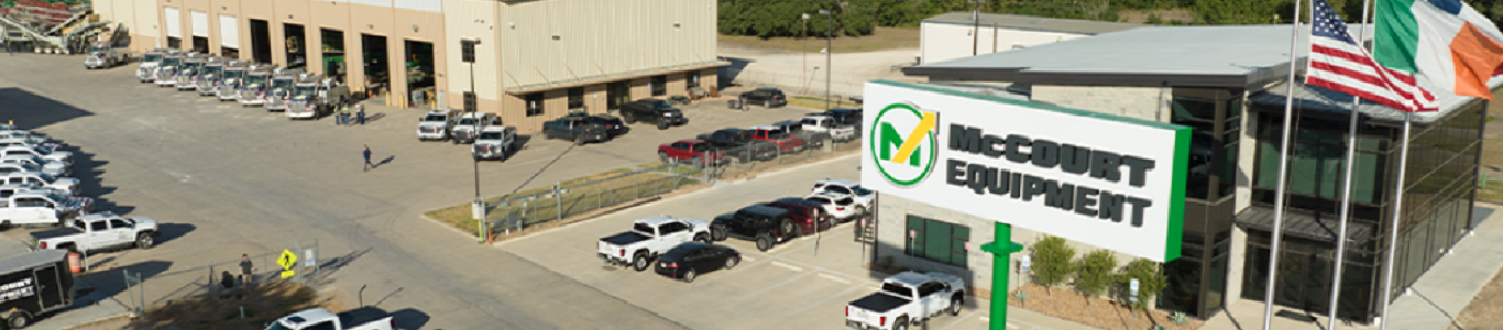 An aerial photo of the McCourt Equipment Headquarters in La Grange, Texas.